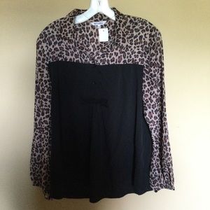 NWT Cheetah print Blouse size medium